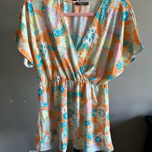 Heimish USA Floral Top with Pastel Hues - Size M